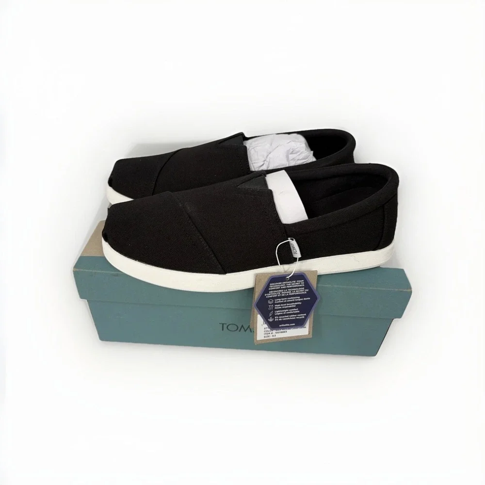 TOMS Men's Alp Fwd Black Recycled Cotton Canvas Size Men's black US 9.5 NIB NEW